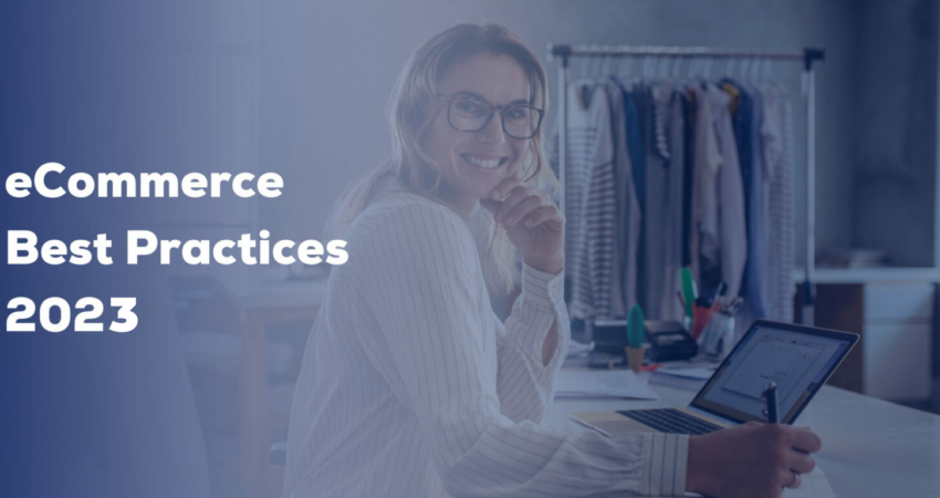 The graphic showcases a combination of icons representing online shopping, user experience, and optimized processes. It visually suggests a comprehensive guide on best practices in eCommerce, covering key strategies for enhancing online retail operations and customer satisfaction.