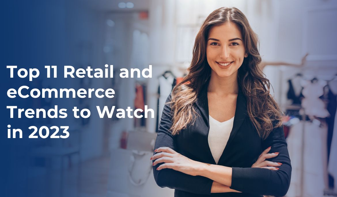 The image features a blend of retail and eCommerce icons, suggesting a comprehensive overview of emerging trends. It conveys the anticipation and significance of staying informed about key developments in the retail and eCommerce landscape for the upcoming year.