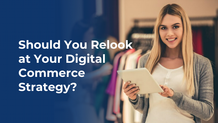 The graphic illustrates a dynamic blend of digital commerce elements, presenting a thought-provoking question. The image conveys the essence of reevaluation and strategic reconsideration, suggesting comprehensive insights into refining digital commerce strategies for optimal results.
