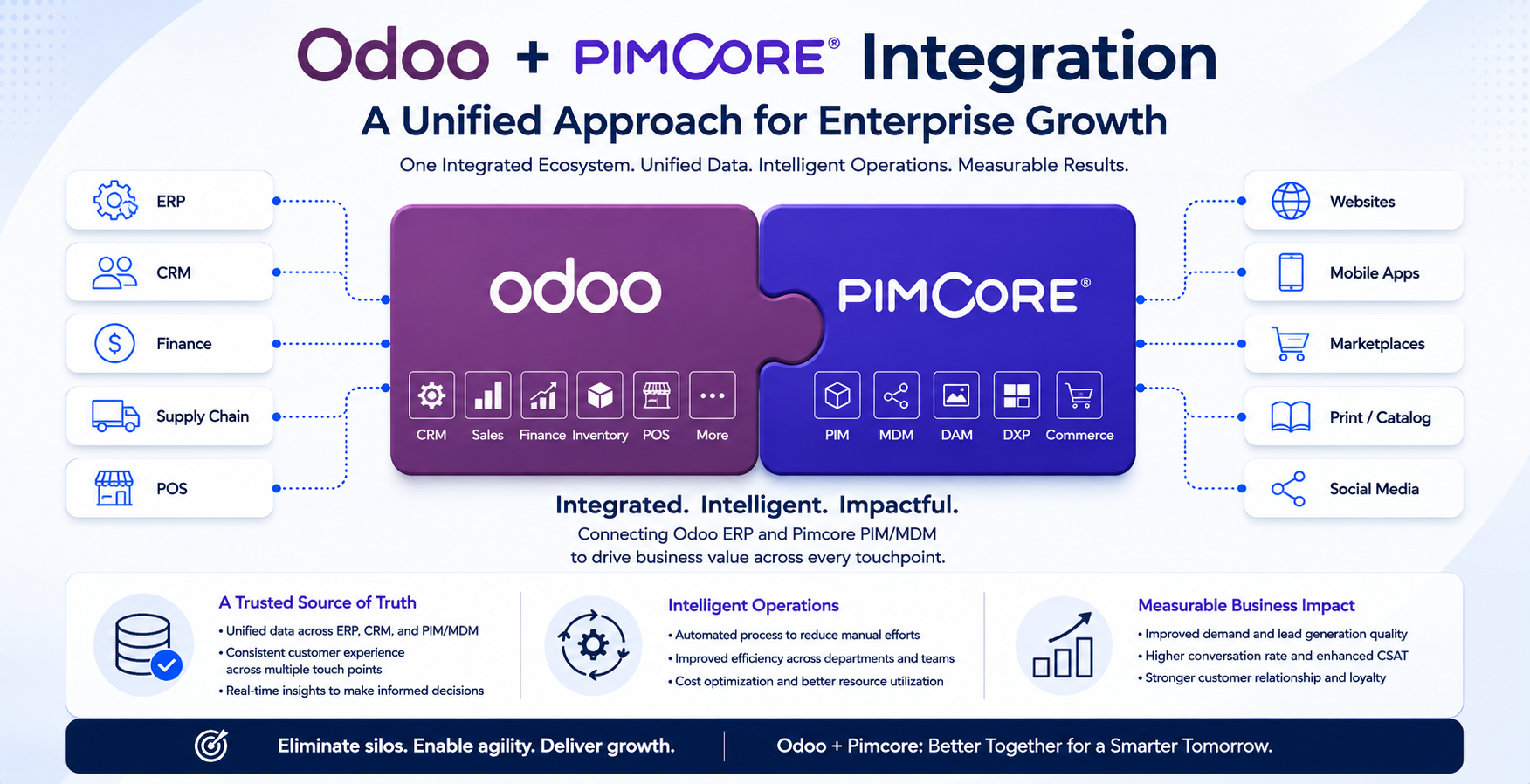 Odoo and Pimcore Integration Infographic